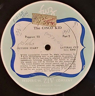 The Cisco Kid radio show transcription